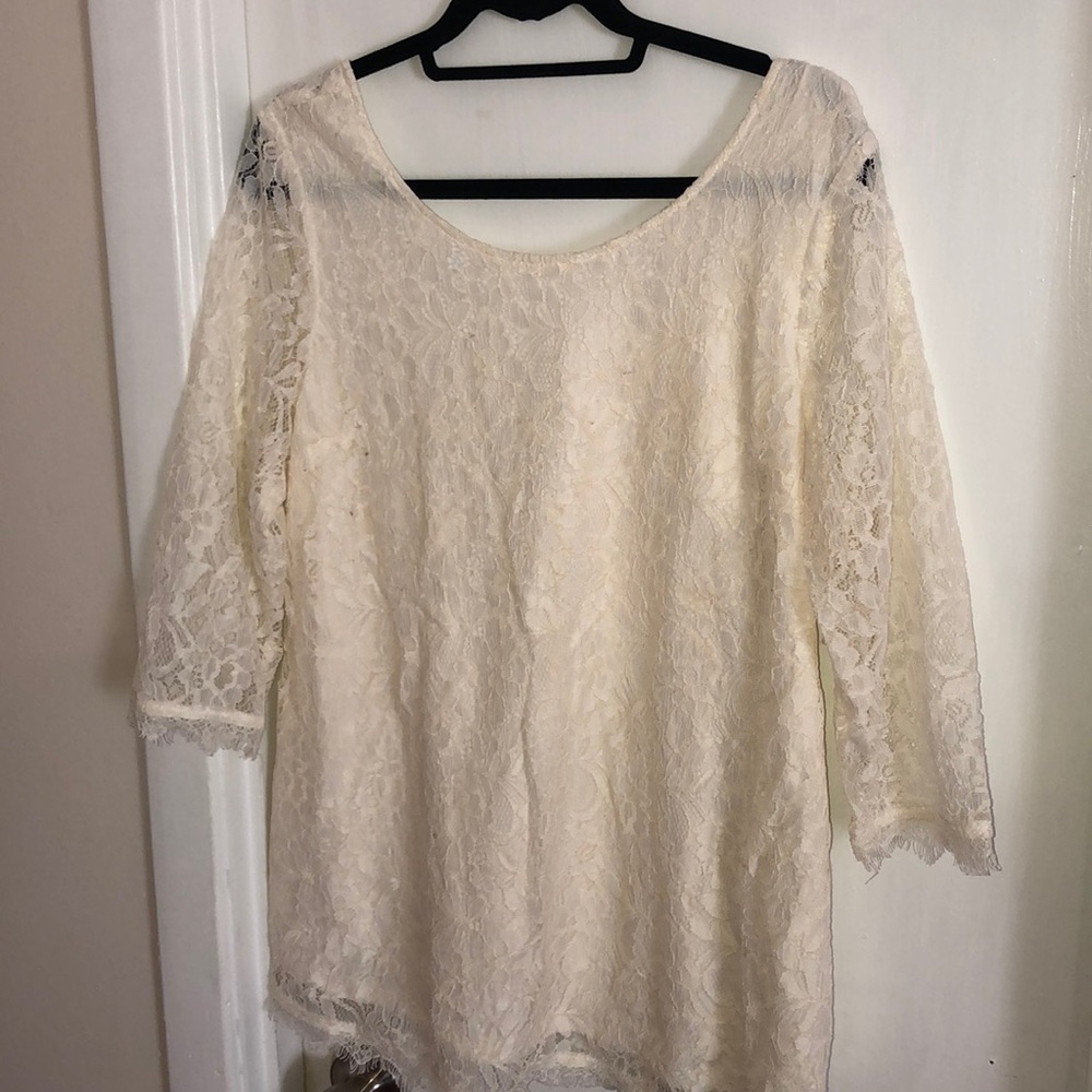 Motherhood maternity cream lace top